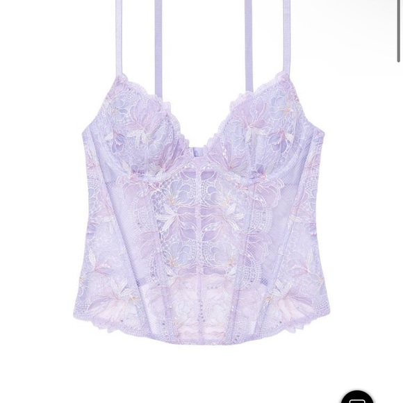Victoria's Secret Tops - Victoria Secret Unlined Floral Embroidery Corset Top NWT